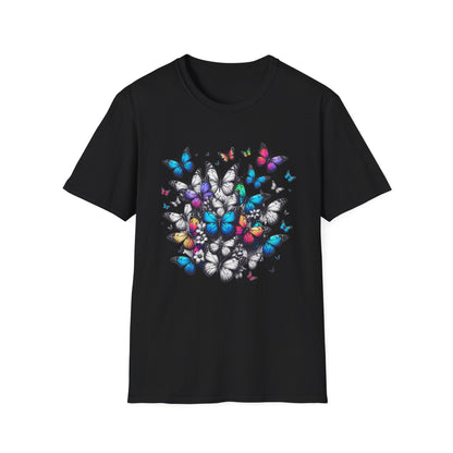 Colorful Butterfly Cluster Unisex Graphic T-Shirt