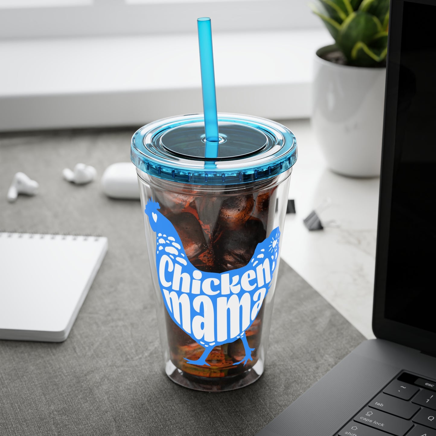 Chicken Mama 16oz Insulated Tumbler with Straw
