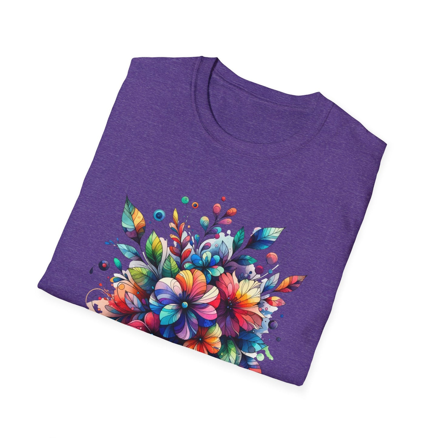 Rainbow Floral Explosion Unisex Graphic T-Shirt