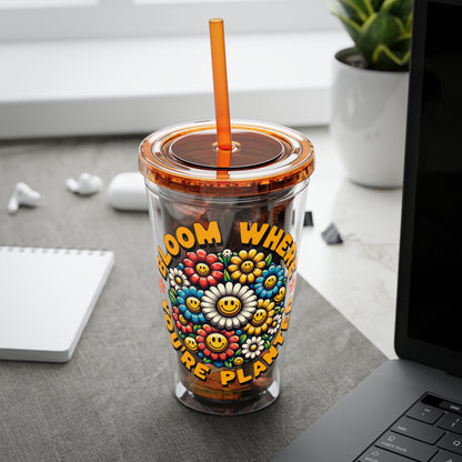 Bloom Where You’re Planted 16oz Insulated Tumbler with Straw