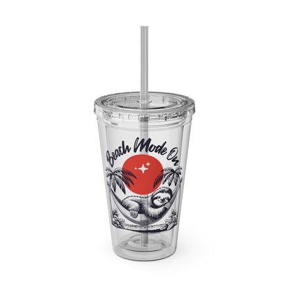 Beach Mode On 16oz Insulated Tumbler with Straw