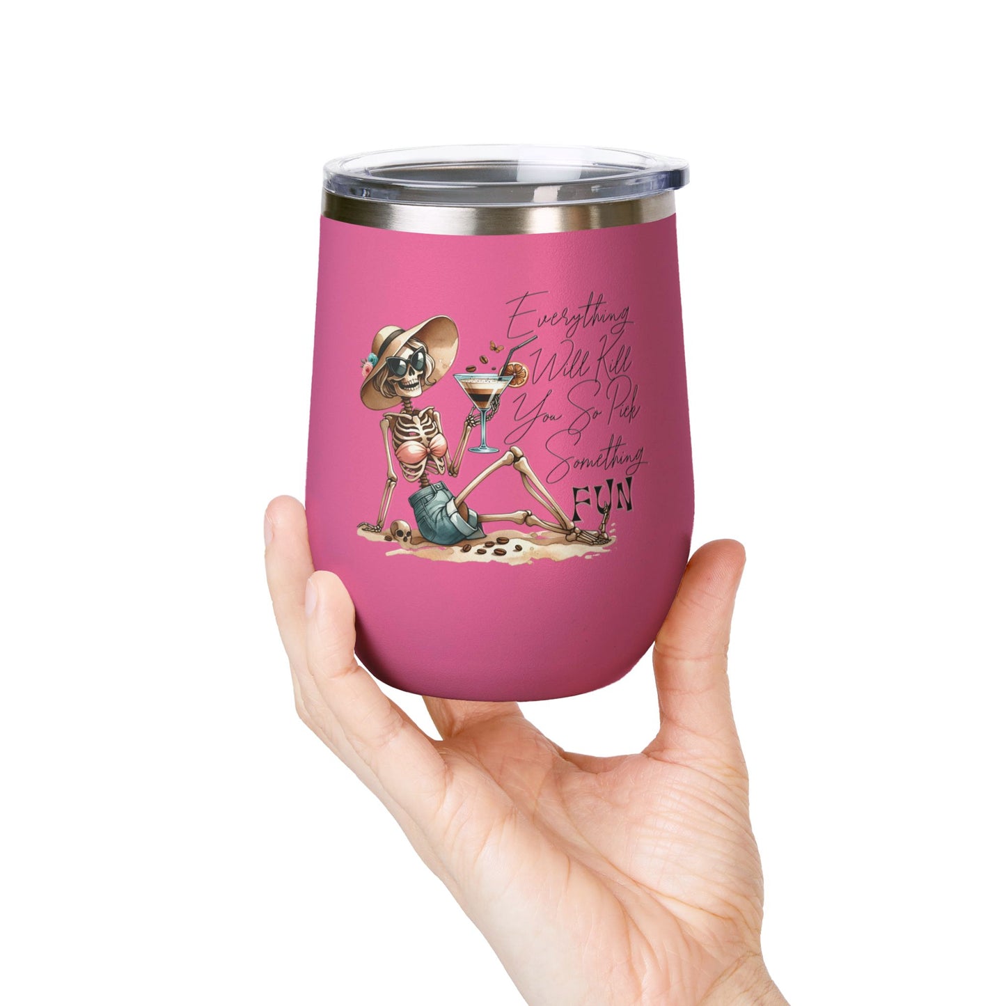 Pick Something Fun Skeleton 12oz Insulated Wine Cup
