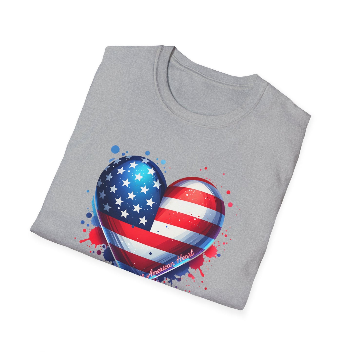 All American Heart Patriotic Unisex Graphic T-Shirt