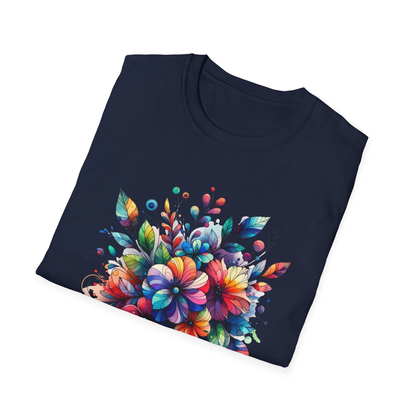 Rainbow Floral Explosion Unisex Graphic T-Shirt