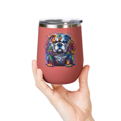 Colorful Bulldog 12oz. Insulated Wine Tumbler