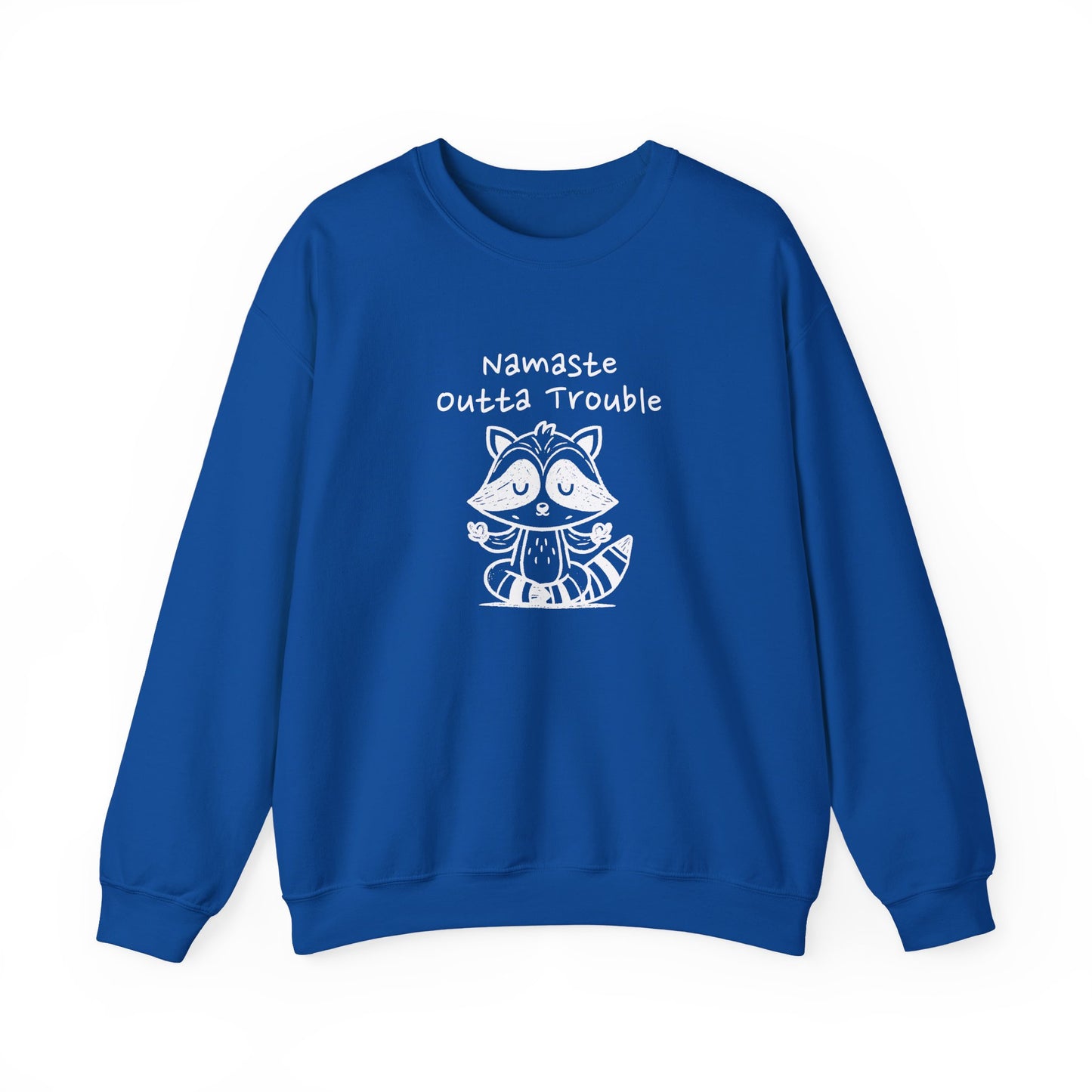 Namaste Outta Trouble Raccoon Unisex Crewneck Sweatshirt