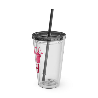 Icy Coffee & Spicy Books 16oz Insulated Tumbler with Straw