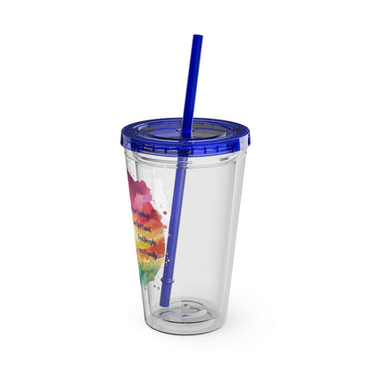 Bloom Without Apology 16oz. Insulated Tumbler with Straw