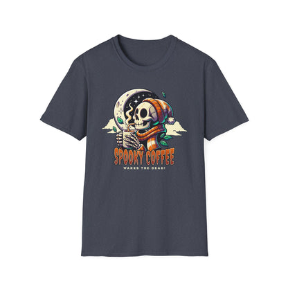 Spooky Coffee Skeleton Unisex Graphic T-Shirt