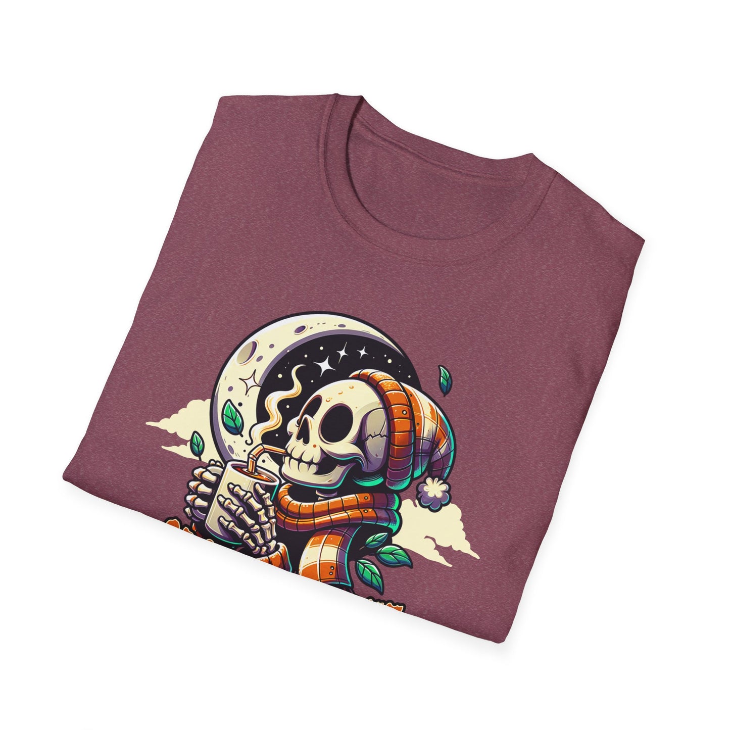 Spooky Coffee Skeleton Unisex Graphic T-Shirt