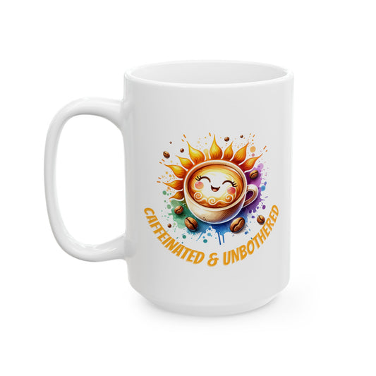 Caffeinated & Unbothered Ceramic Mug