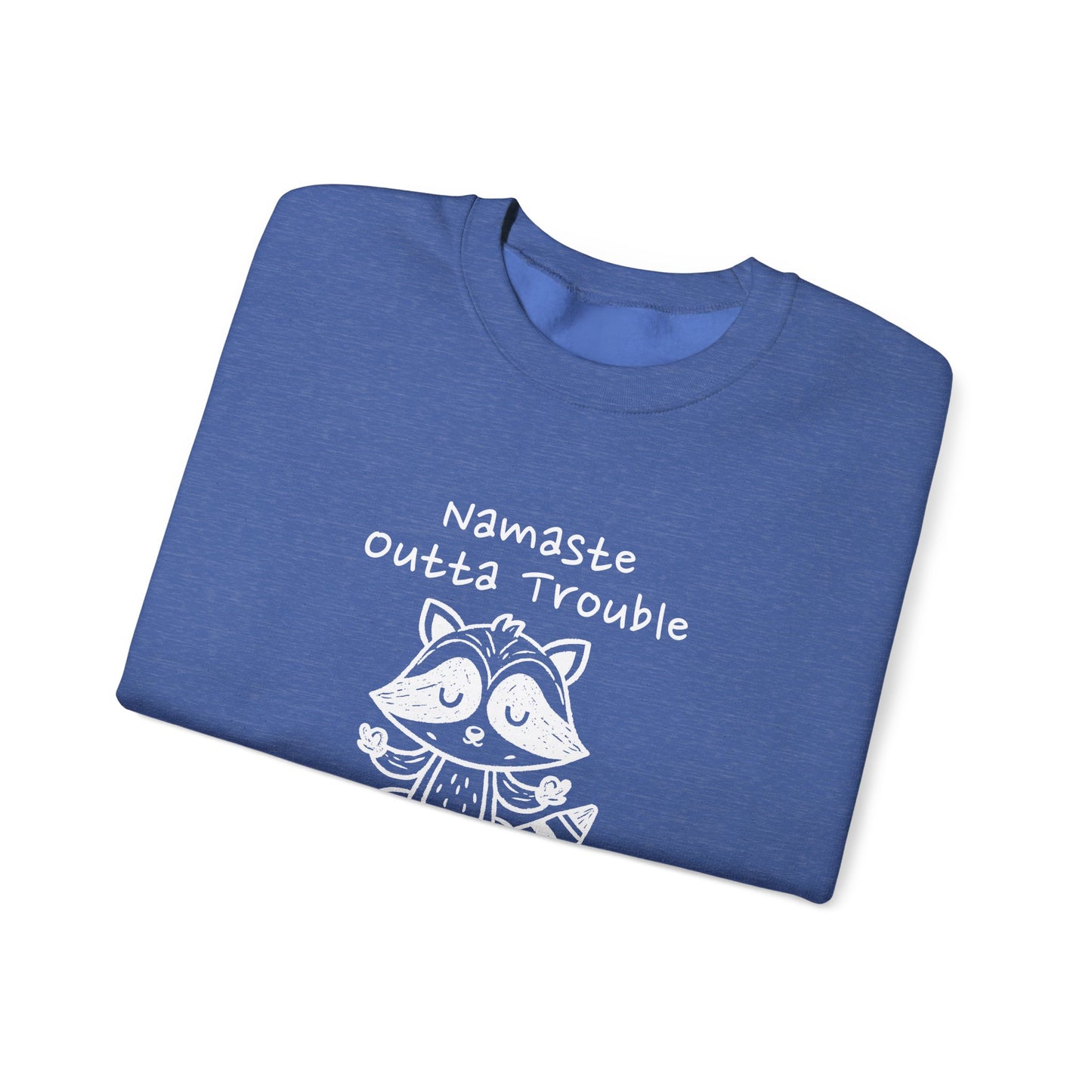Namaste Outta Trouble Raccoon Unisex Crewneck Sweatshirt