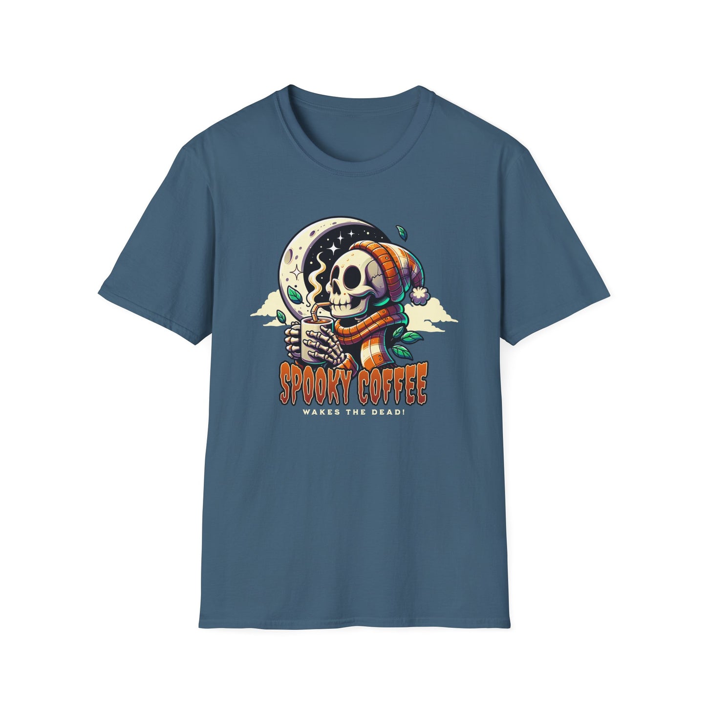 Spooky Coffee Skeleton Unisex Graphic T-Shirt