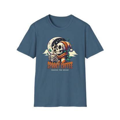 Spooky Coffee Skeleton Unisex Graphic T-Shirt
