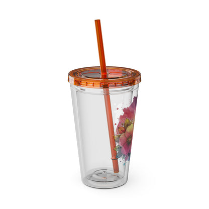 Bloom Without Apology 16oz. Insulated Tumbler with Straw