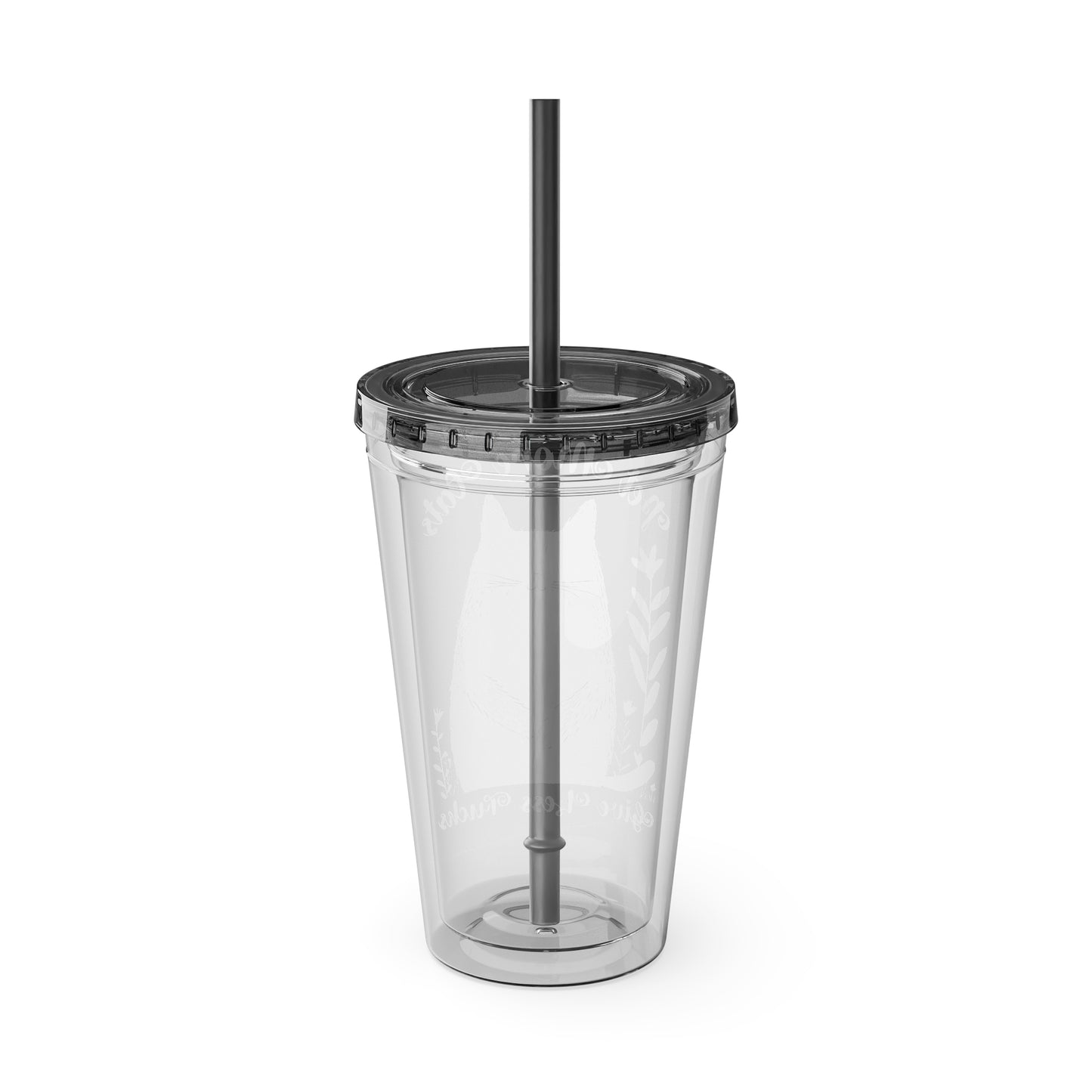 Pet More Cats 16oz Insulated Acrylic Cup with Straw