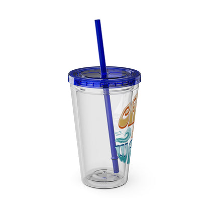 Catch the Waves 16oz Insulated Tumbler with Straw
