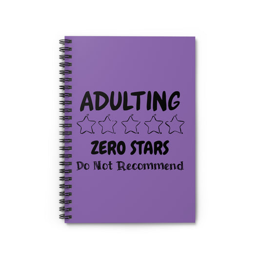 Adulting: 0 Stars, Do Not Recommend Handscript Version Notebook Journal
