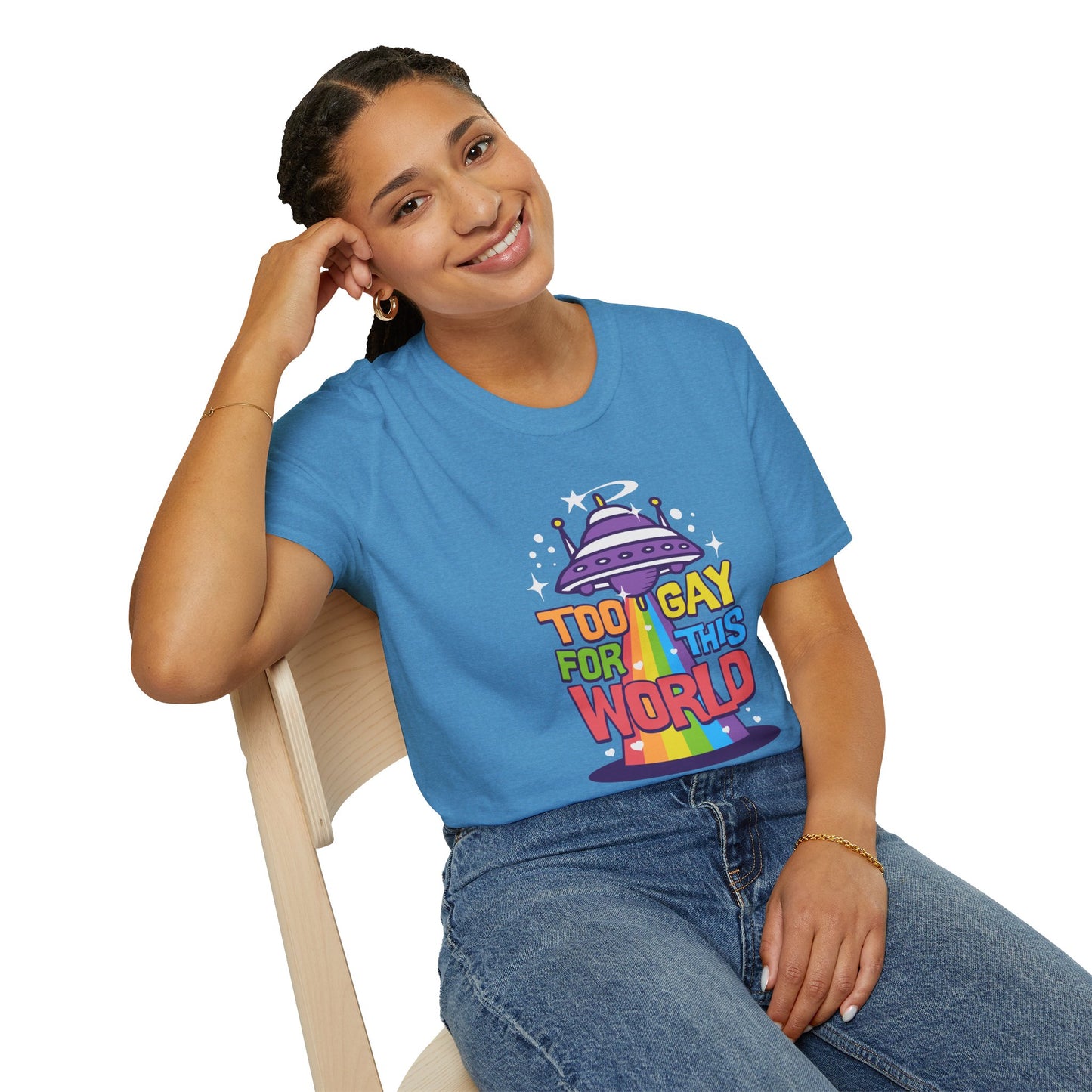 Too Gay for This World Unisex Graphic T-Shirt