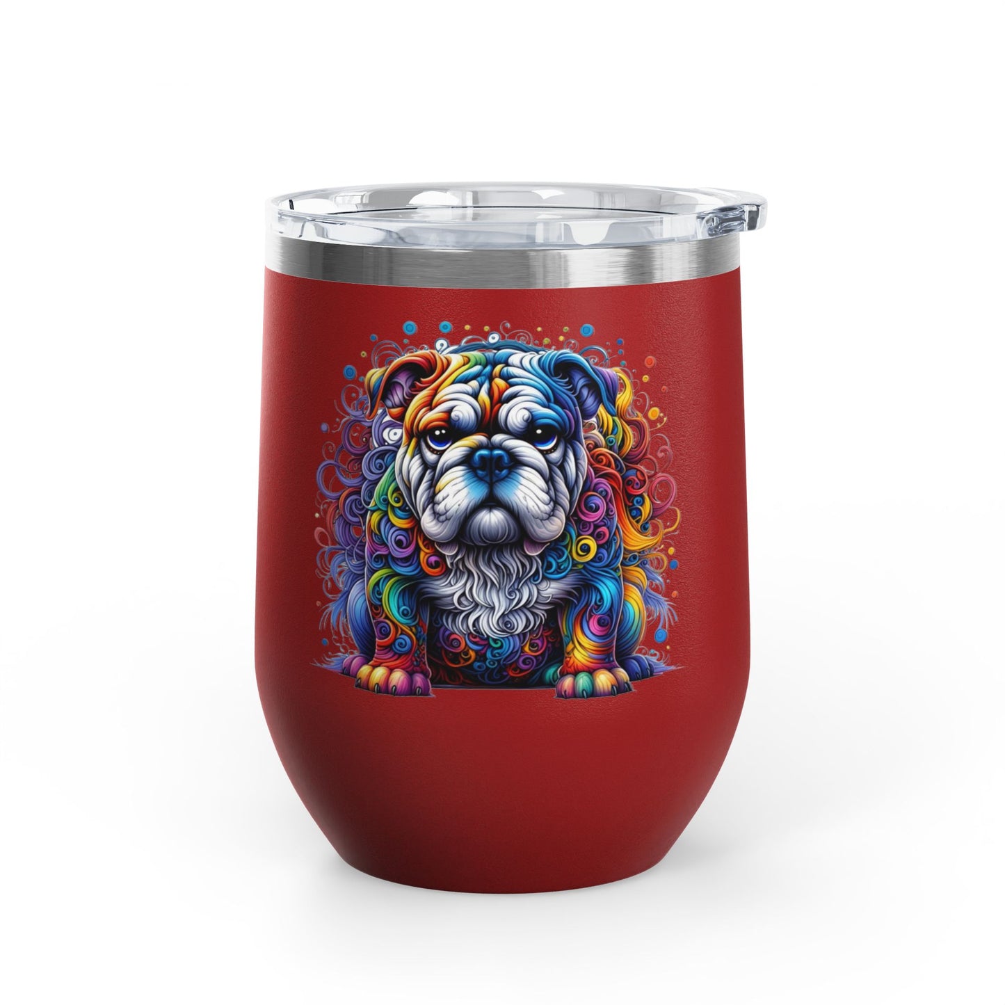 Colorful Bulldog 12oz. Insulated Wine Tumbler