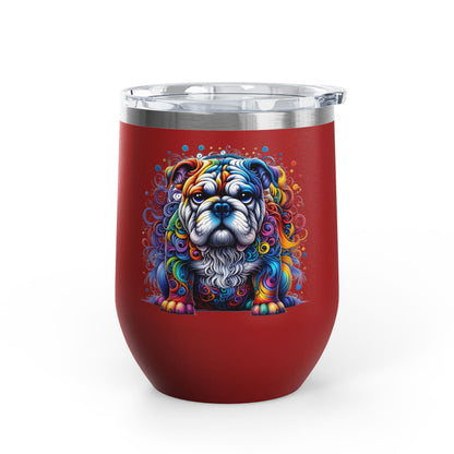 Colorful Bulldog 12oz. Insulated Wine Tumbler