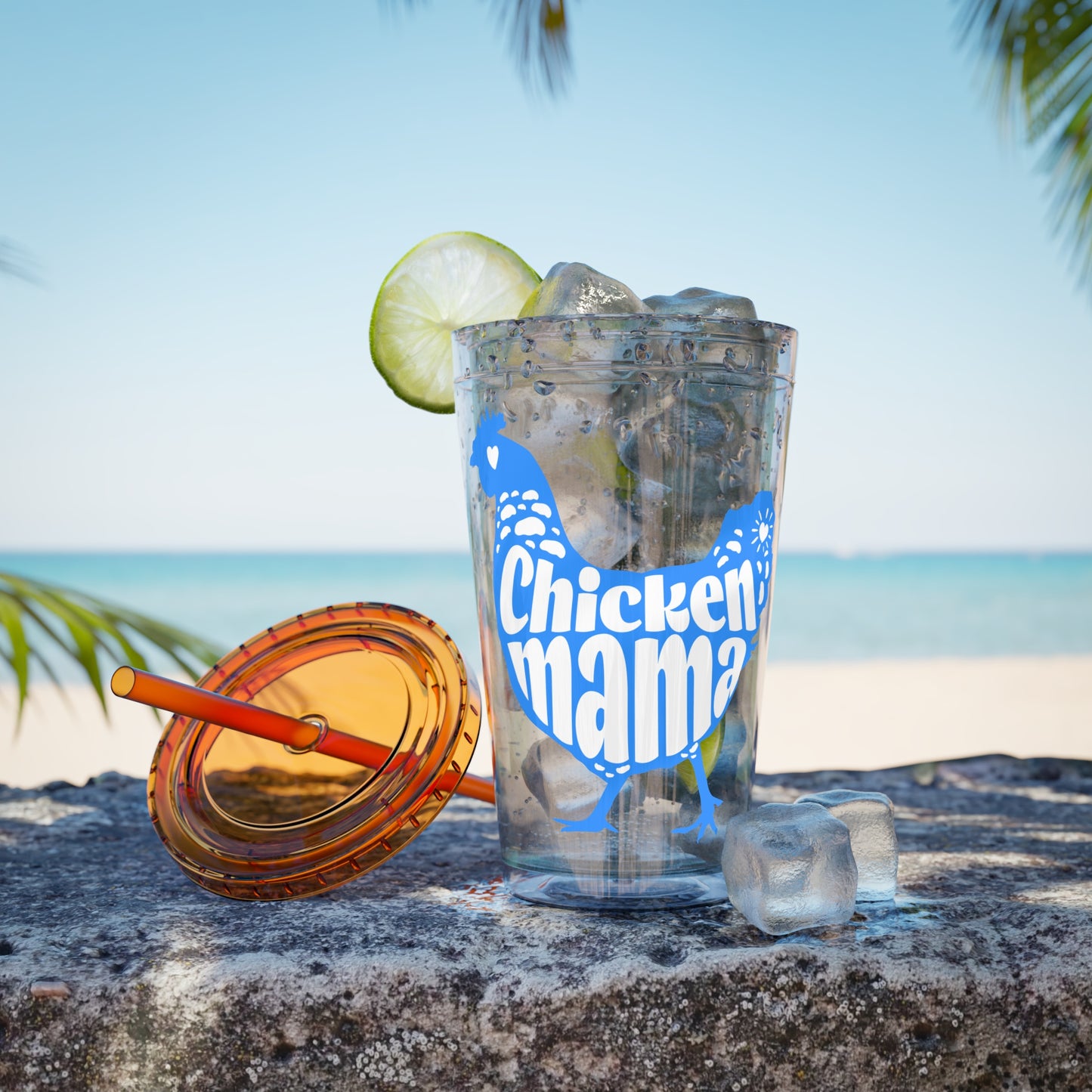 Chicken Mama 16oz Insulated Tumbler with Straw