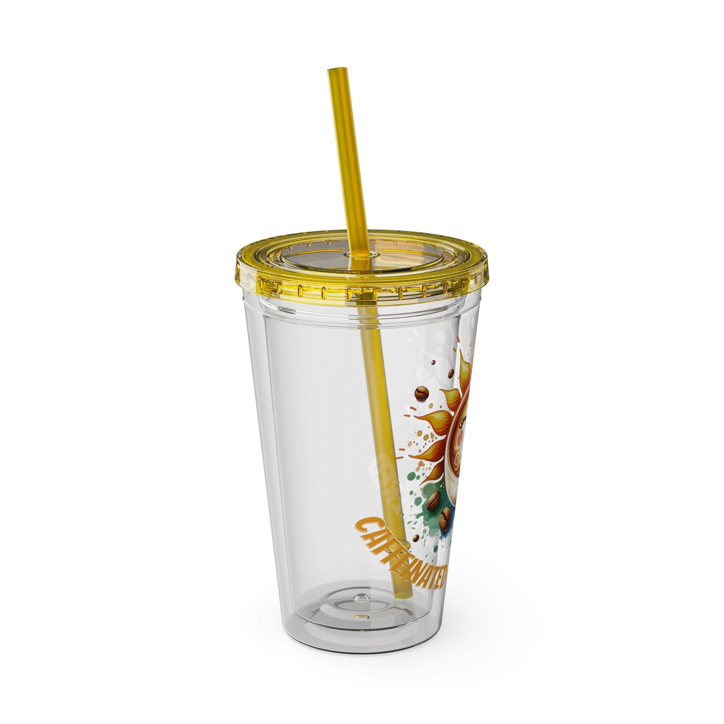 Caffeinated & Unbothered 16oz Insulated Tumbler with Straw