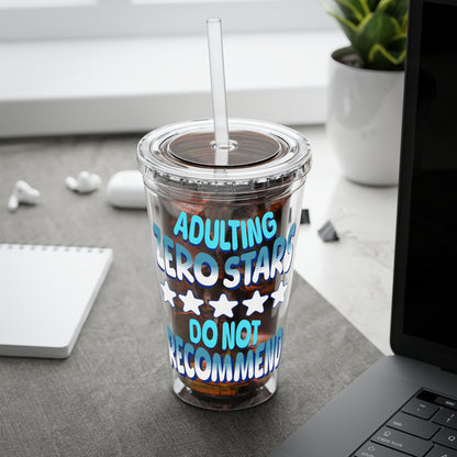 Adulting Zero Stars 16oz Insulated Tumbler with Straw