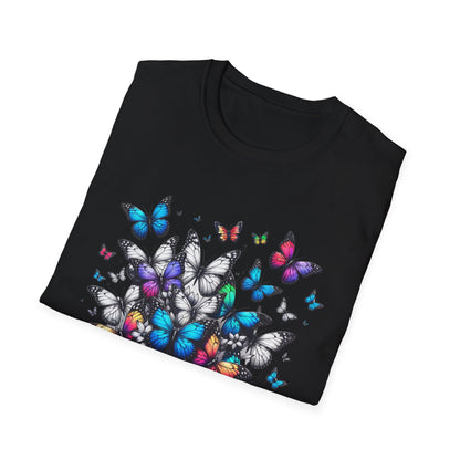 Colorful Butterfly Cluster Unisex Graphic T-Shirt