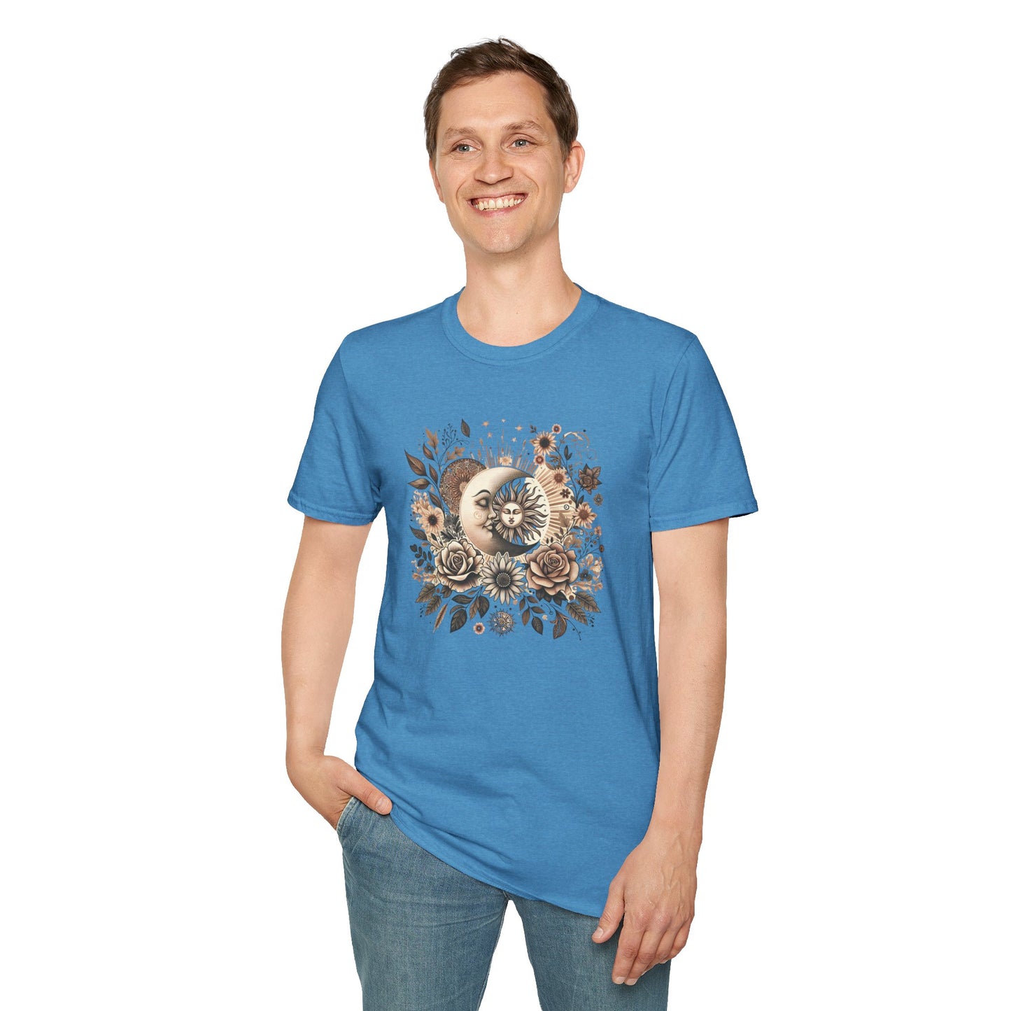 Boho Floral Moon Unisex Graphic T-Shirt
