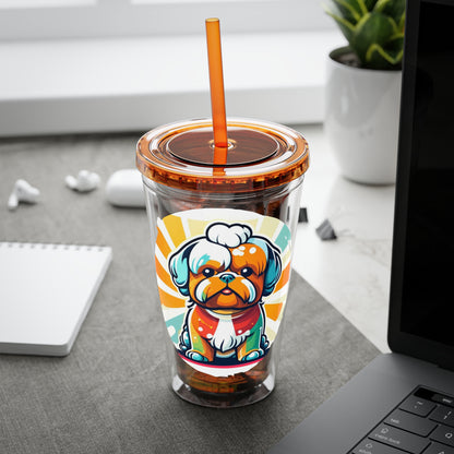 Shih Tzu 16oz. Insulated Tumbler with Straw