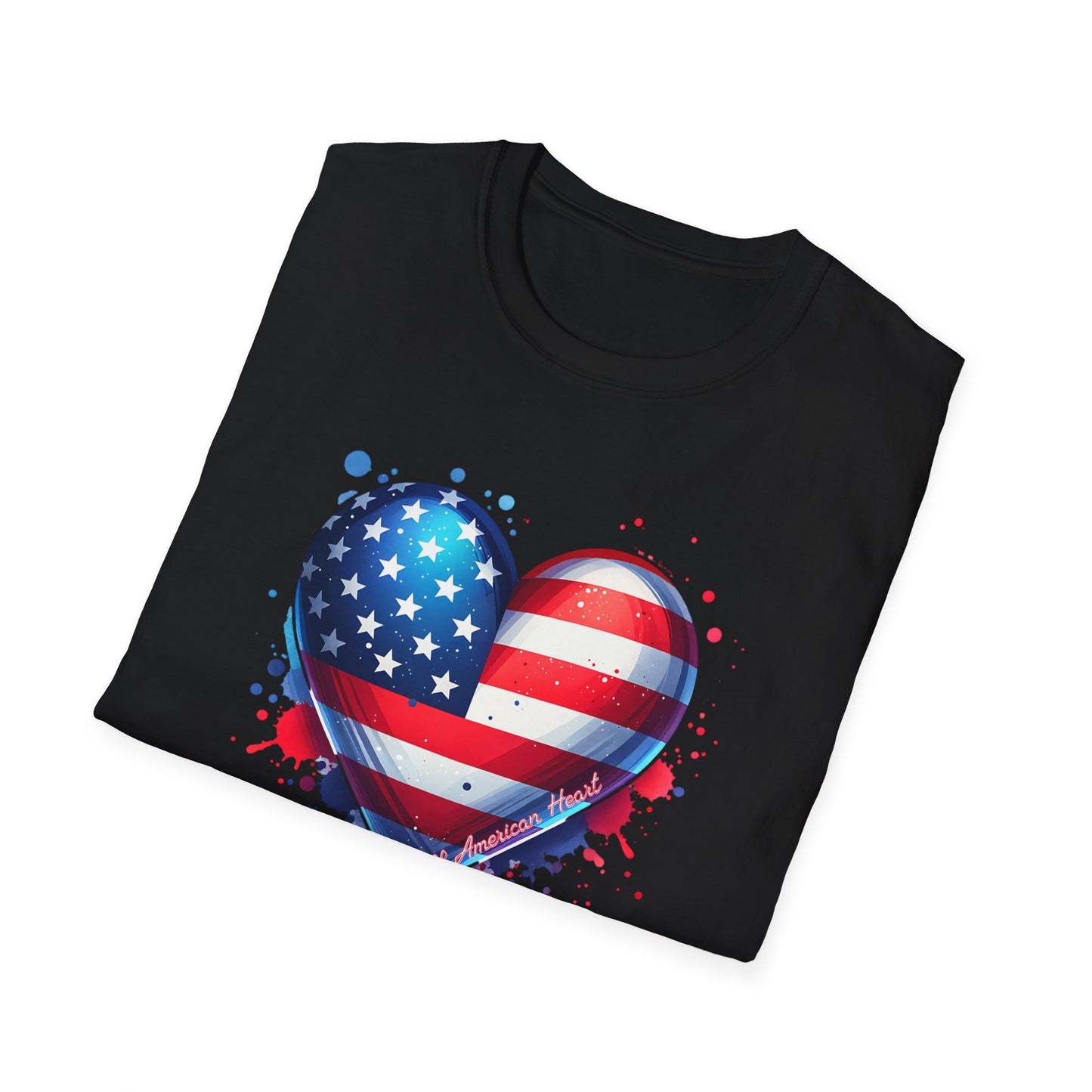 All American Heart Patriotic Unisex Graphic T-Shirt