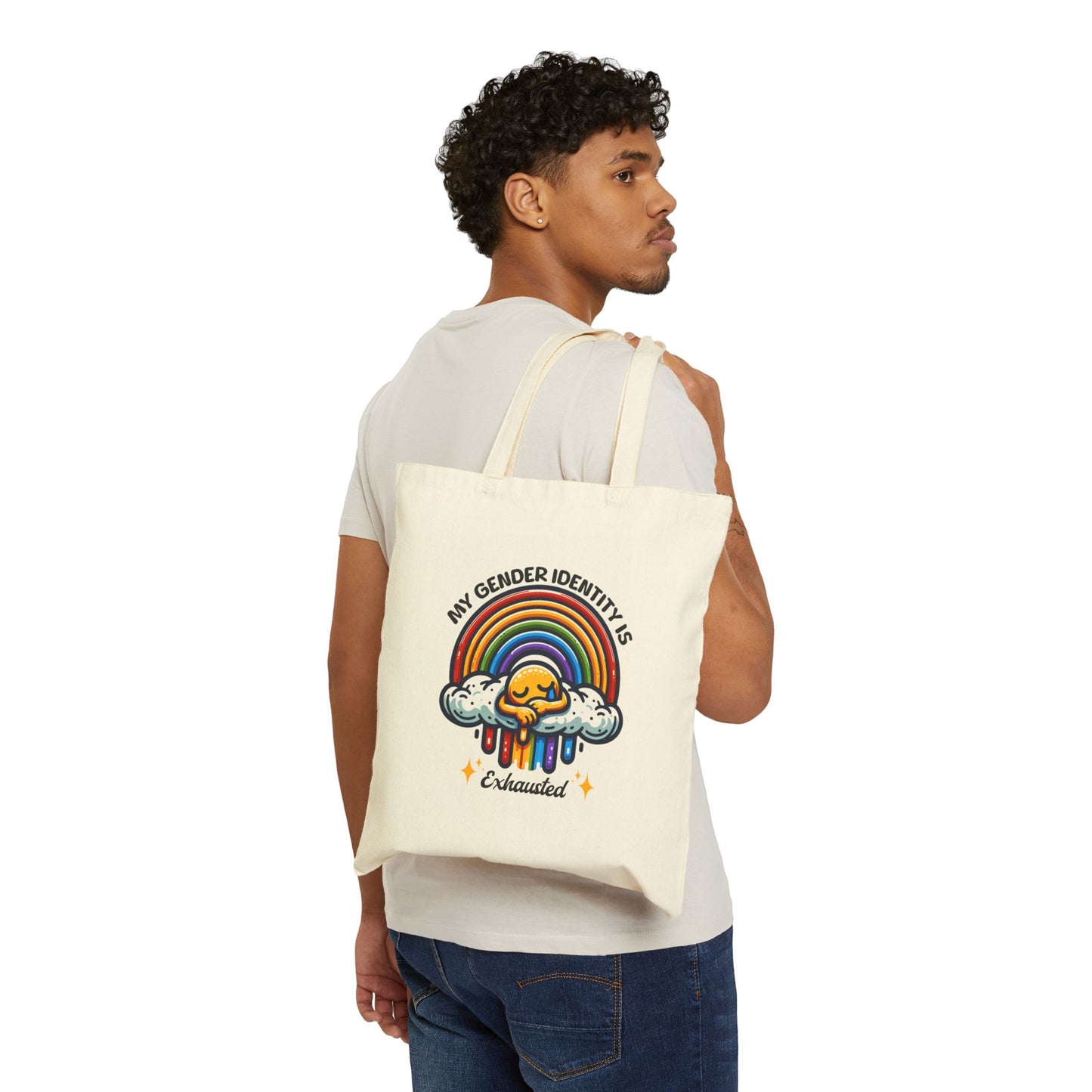 Exhausted Gender Identity Cotton Canvas Tote Bag