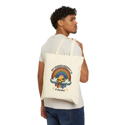 Exhausted Gender Identity Cotton Canvas Tote Bag