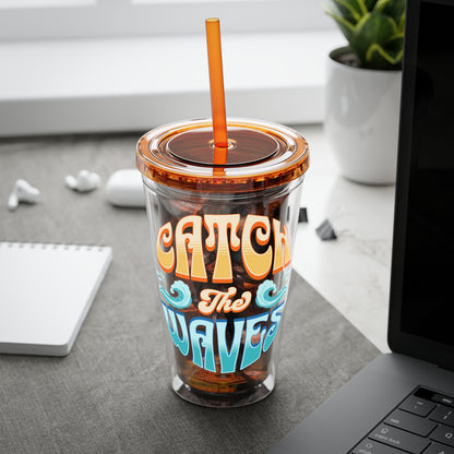 Catch the Waves 16oz Insulated Tumbler with Straw