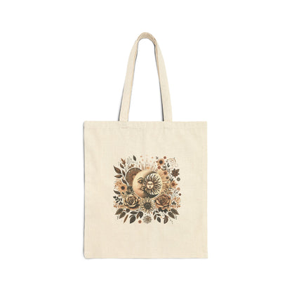 Celestial Bloom Cotton Canvas Tote Bag