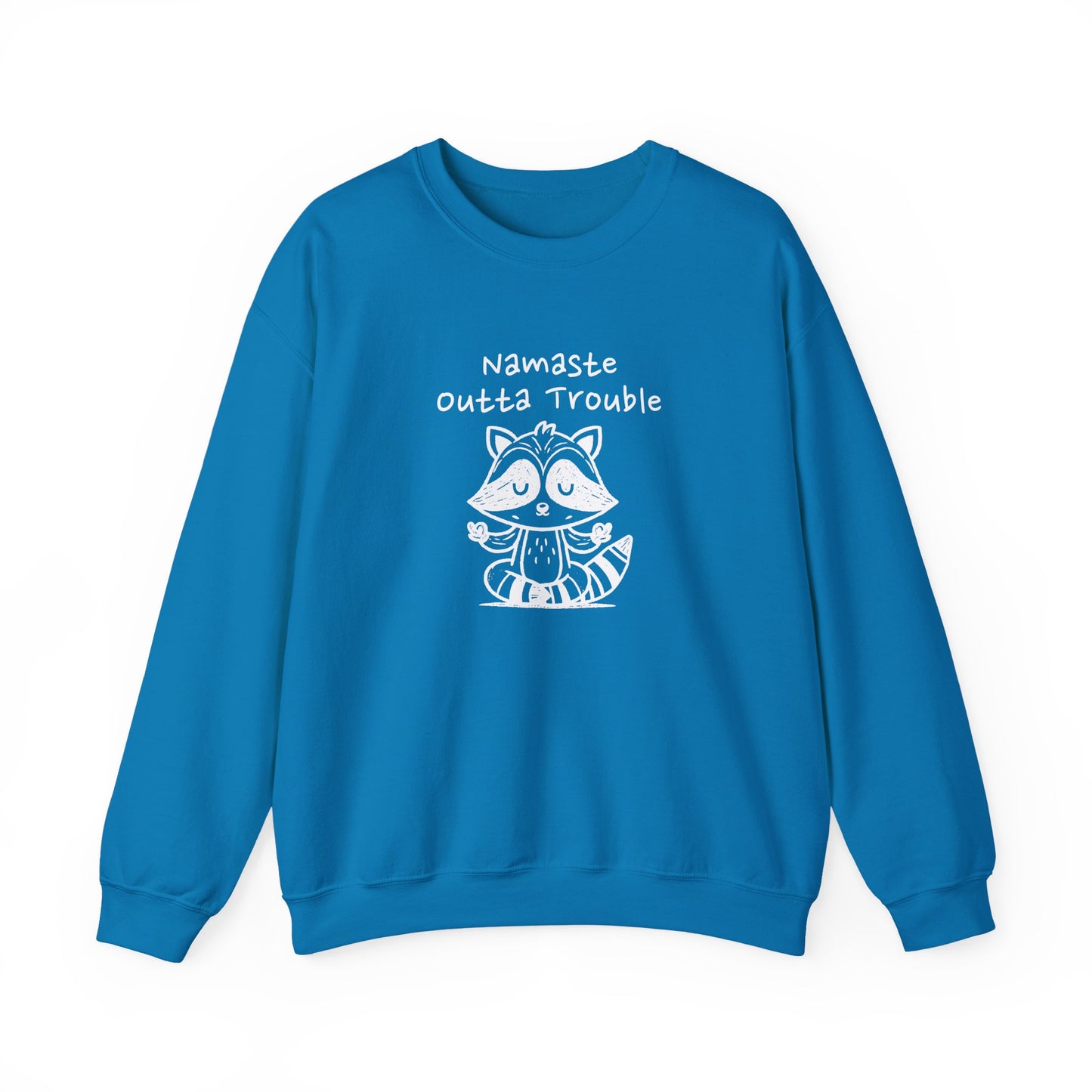Namaste Outta Trouble Raccoon Unisex Crewneck Sweatshirt