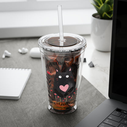 Pet More Cats 16oz Insulated Acrylic Cup with Straw