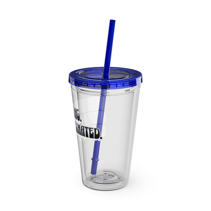 Overthinking. Overcaffeinated. Over It 16oz Insulated Tumbler with Straw