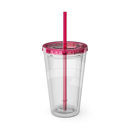 Overthinking. Overcaffeinated. Over It 16oz Insulated Tumbler with Straw