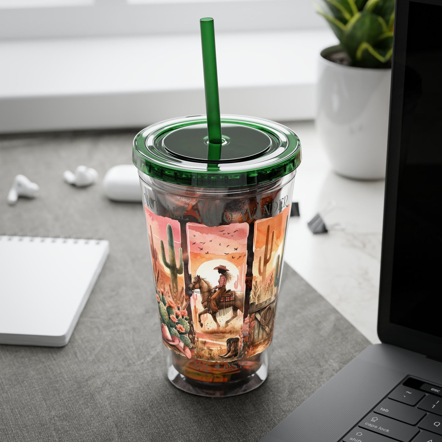 Not All Who Wander Are Lost 16oz Insulated Tumbler with Straw