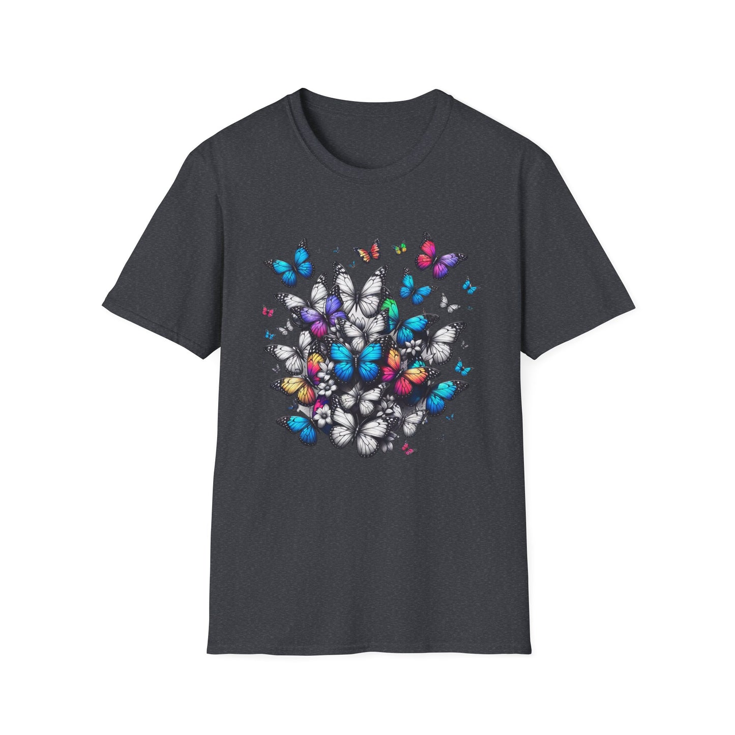Colorful Butterfly Cluster Unisex Graphic T-Shirt