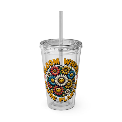Bloom Where You’re Planted 16oz Insulated Tumbler with Straw
