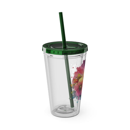 Bloom Without Apology 16oz. Insulated Tumbler with Straw