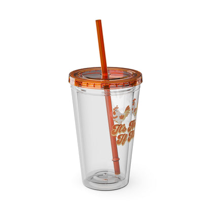 Not Hoarding If It's Chickens 16oz. Insulated Tumbler with Straw