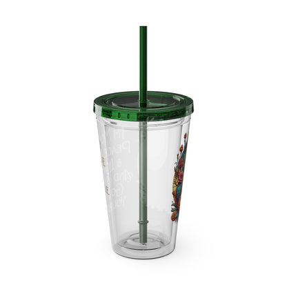 Peace Love Light F* Yourself 16oz Insulated Tumbler with Straw