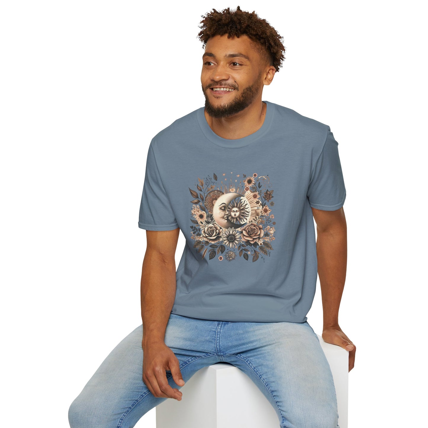 Boho Floral Moon Unisex Graphic T-Shirt