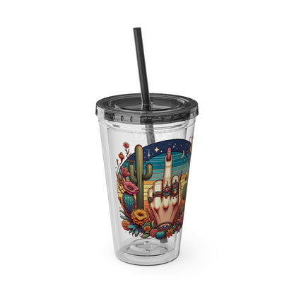Peace Love Light F* Yourself 16oz Insulated Tumbler with Straw