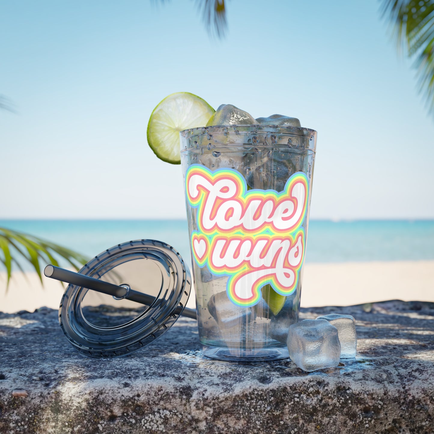 Love Wins 16oz. Insulated Tumbler with Straw