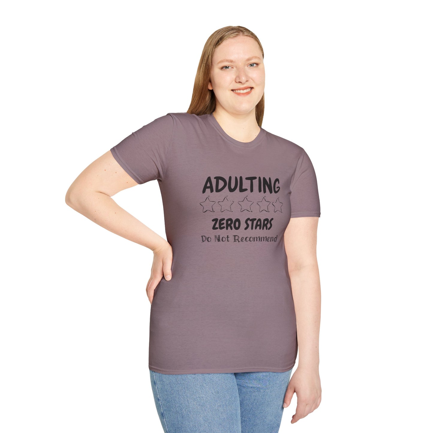 Adulting Zero Stars Handscript Unisex Graphic T-Shirt